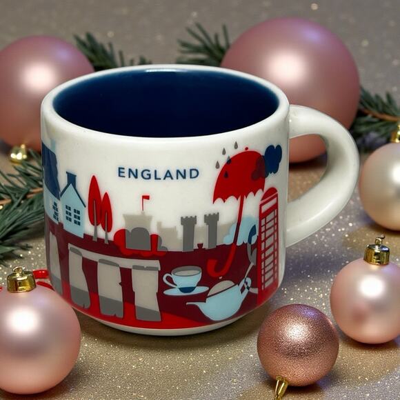 Starbucks Other - Starbucks You Are Here England Mug Ornament 2oz Espresso Mini EUC